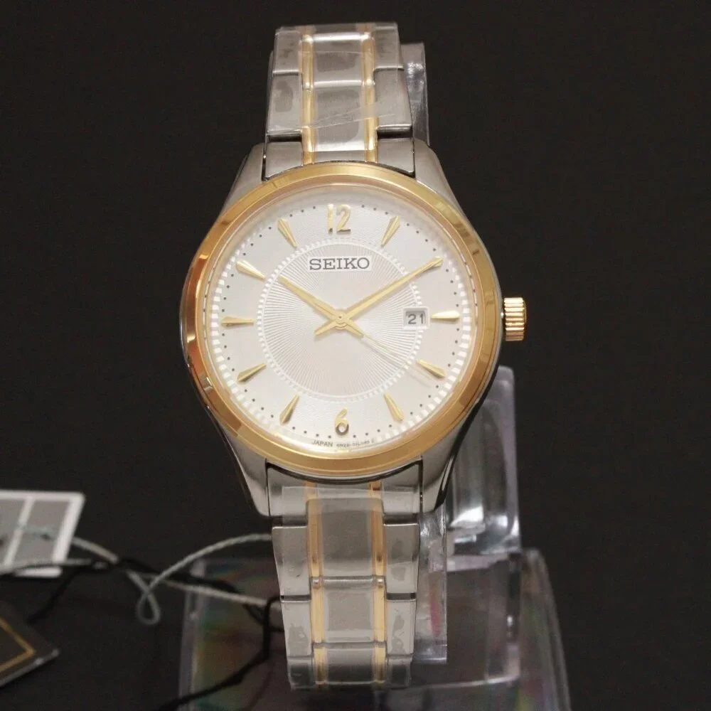 Ladies Seiko Essentials Two Tone Textured Dial 30mm